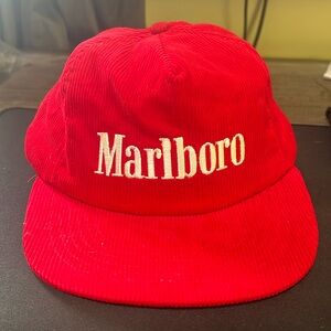 Vintage 90s Corduroy Marlboro SnapBack Cigarette